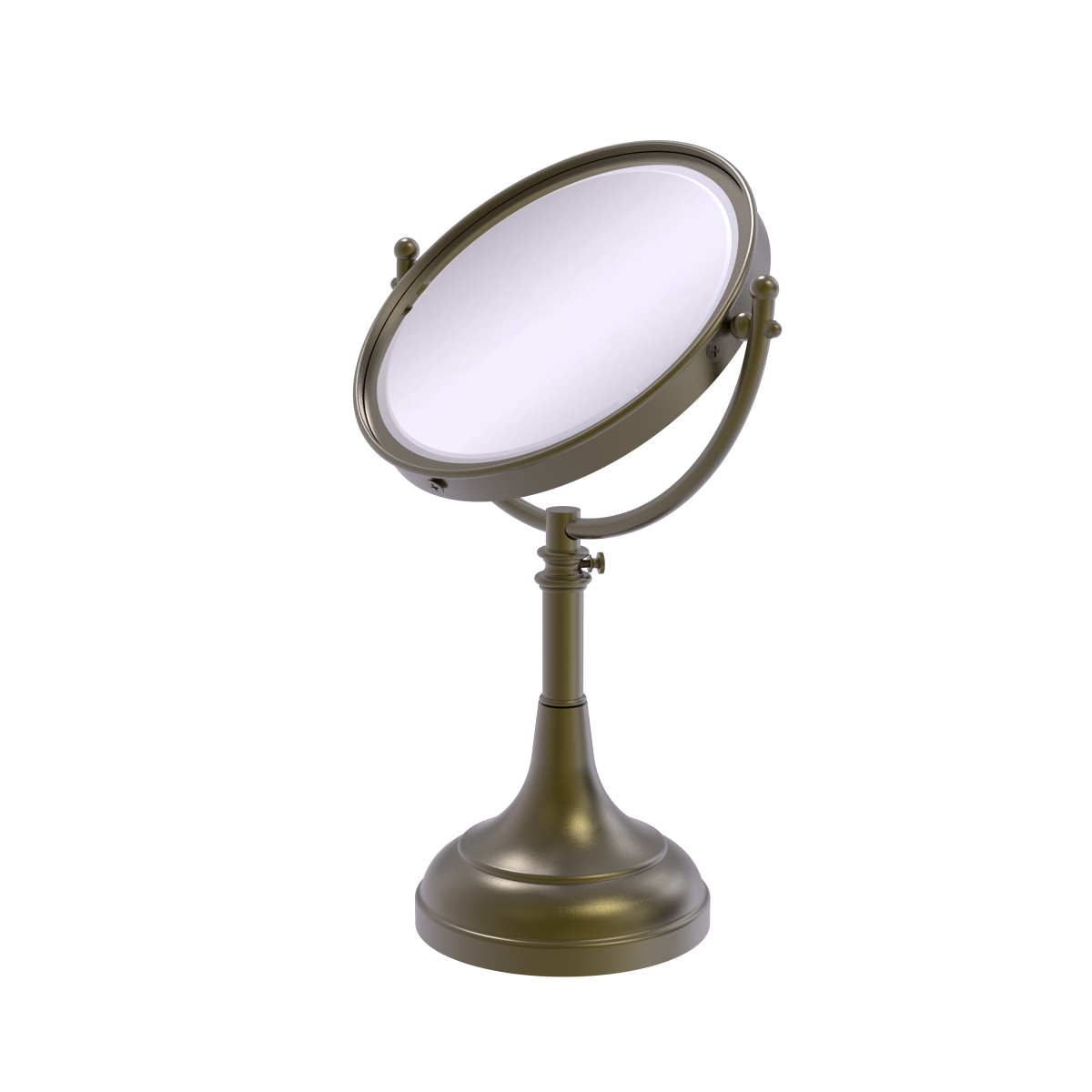 Picture of Allied Brass DM-1-2X-ABR 8 in. Height Adjustable Vanity Top Make-Up Mirror 2X Magnification, Antique Brass