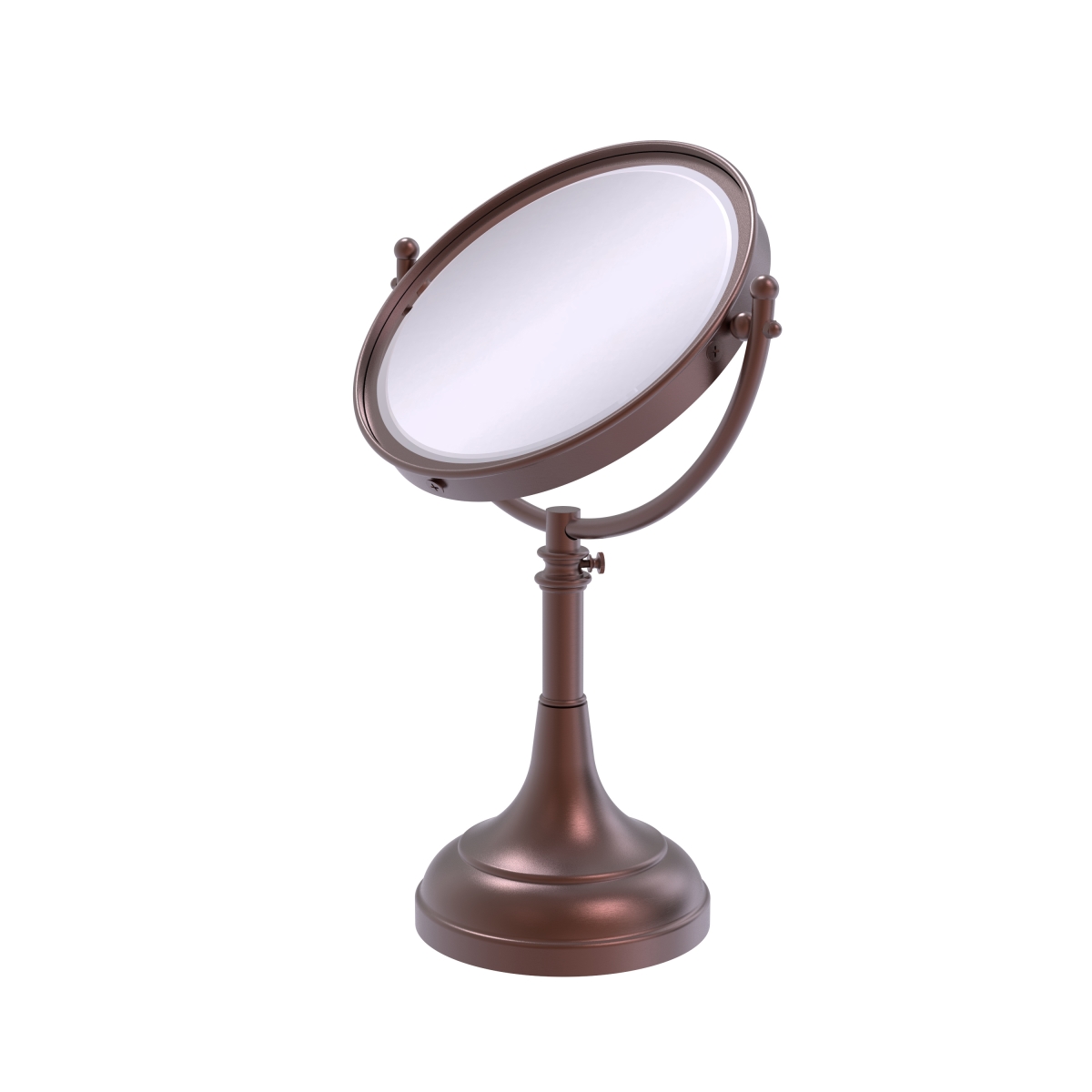 Picture of Allied Brass DM-1-2X-CA 8 in. Height Adjustable Vanity Top Make-Up Mirror 2X Magnification&#44; Antique Copper