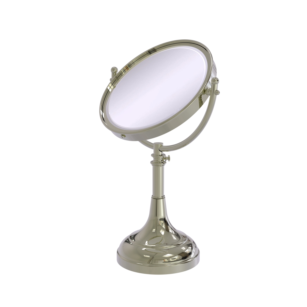 Picture of Allied Brass DM-1-2X-PNI 8 in. Height Adjustable Vanity Top Make-Up Mirror 2X Magnification, Polished Nickel