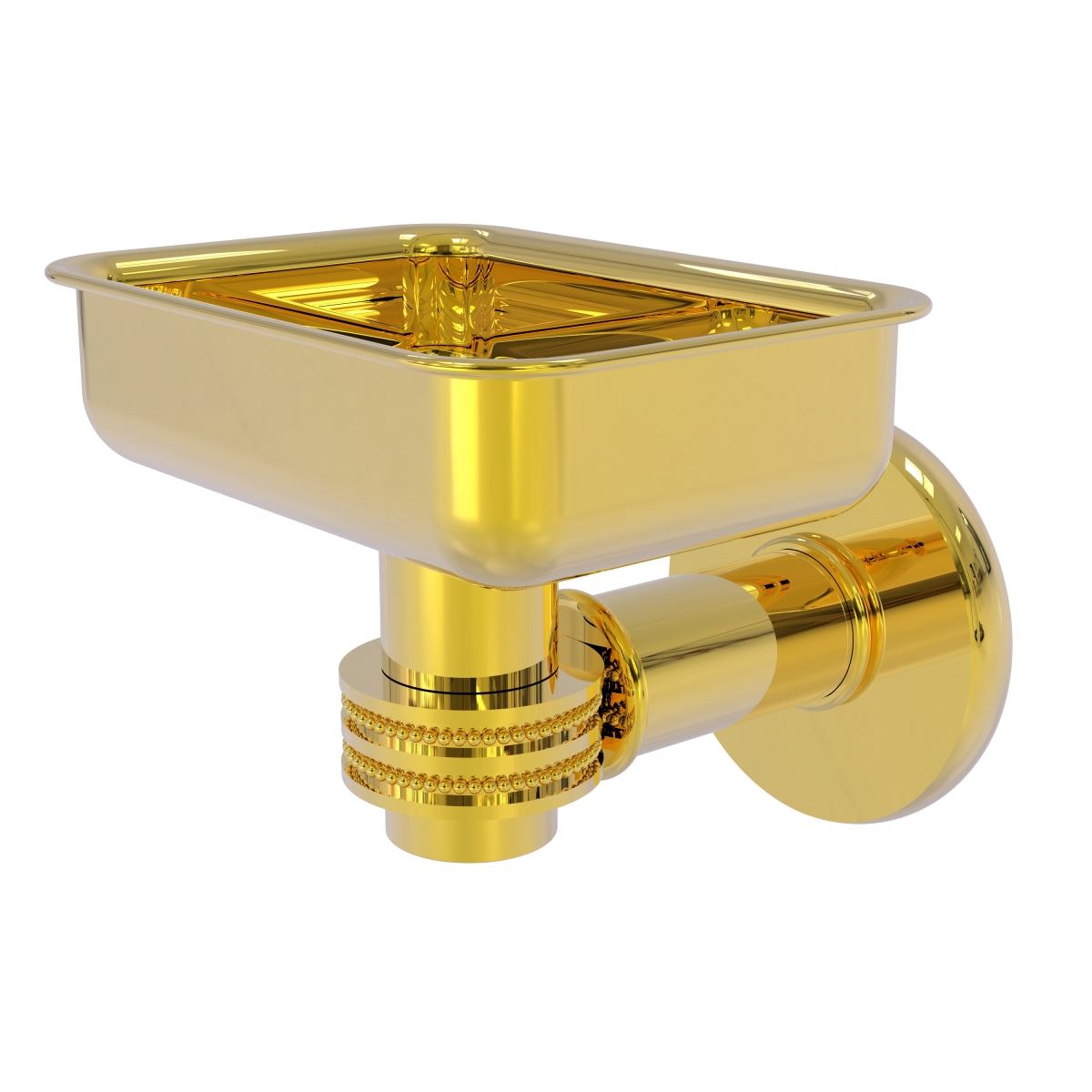 Picture of Allied Brass 2032D-PB Continental Collection Wall Mounted Soap Dish Holder with Dotted Accents&#44; Polished Brass