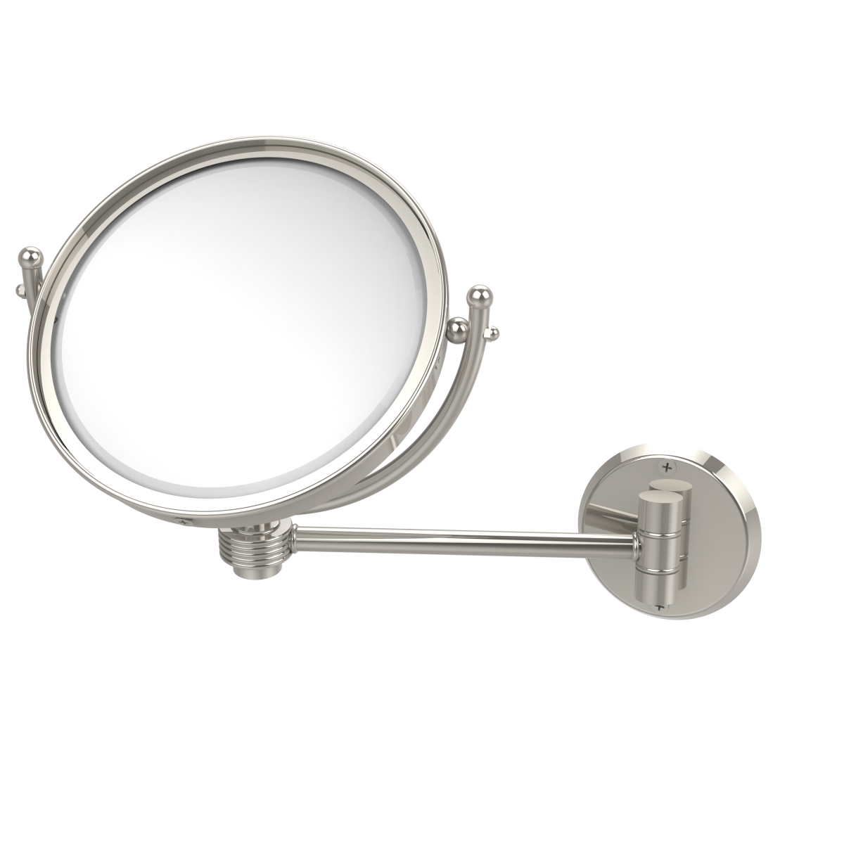 WM-5G-3X-PNI 8 in. Wall Mounted Make-Up Mirror 3X Magnification, Polished Nickel - 10 x 8 x 11 in -  Allied Brass, WM-5G/3X-PNI