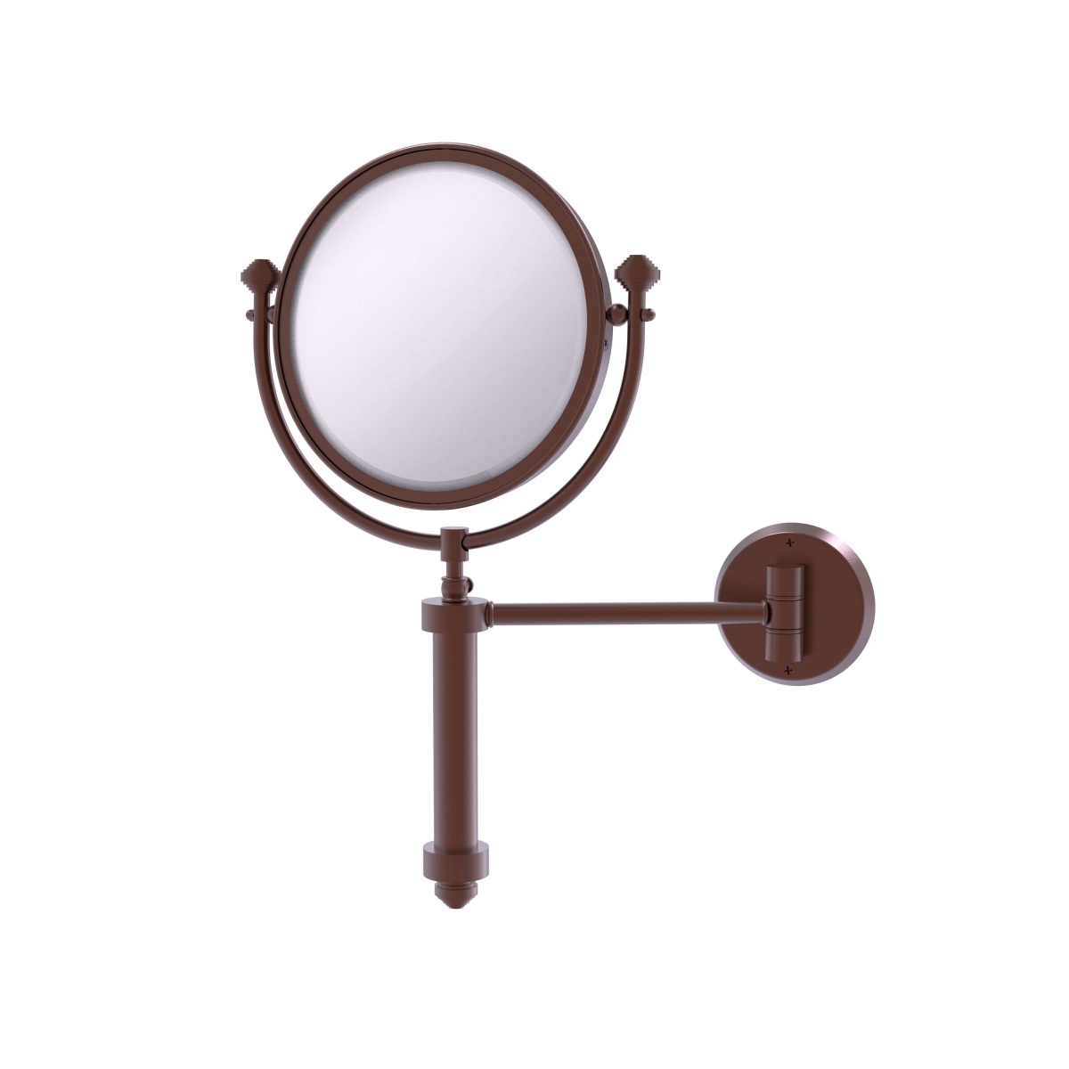 SB-4-2X-CA 8 in. dia. Southbeach Collection Wall Mounted Make-Up Mirror with 2X Magnification, Antique Copper -  Allied Brass, SB-4/2X-CA
