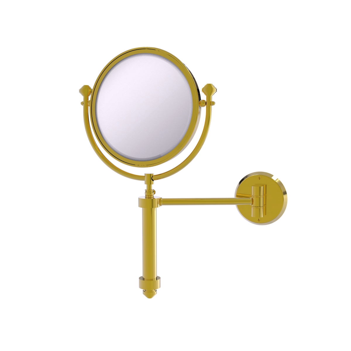 SB-4-2X-PB 8 in. dia. Southbeach Collection Wall Mounted Make-Up Mirror with 2X Magnification, Polished Brass -  Allied Brass, SB-4/2X-PB