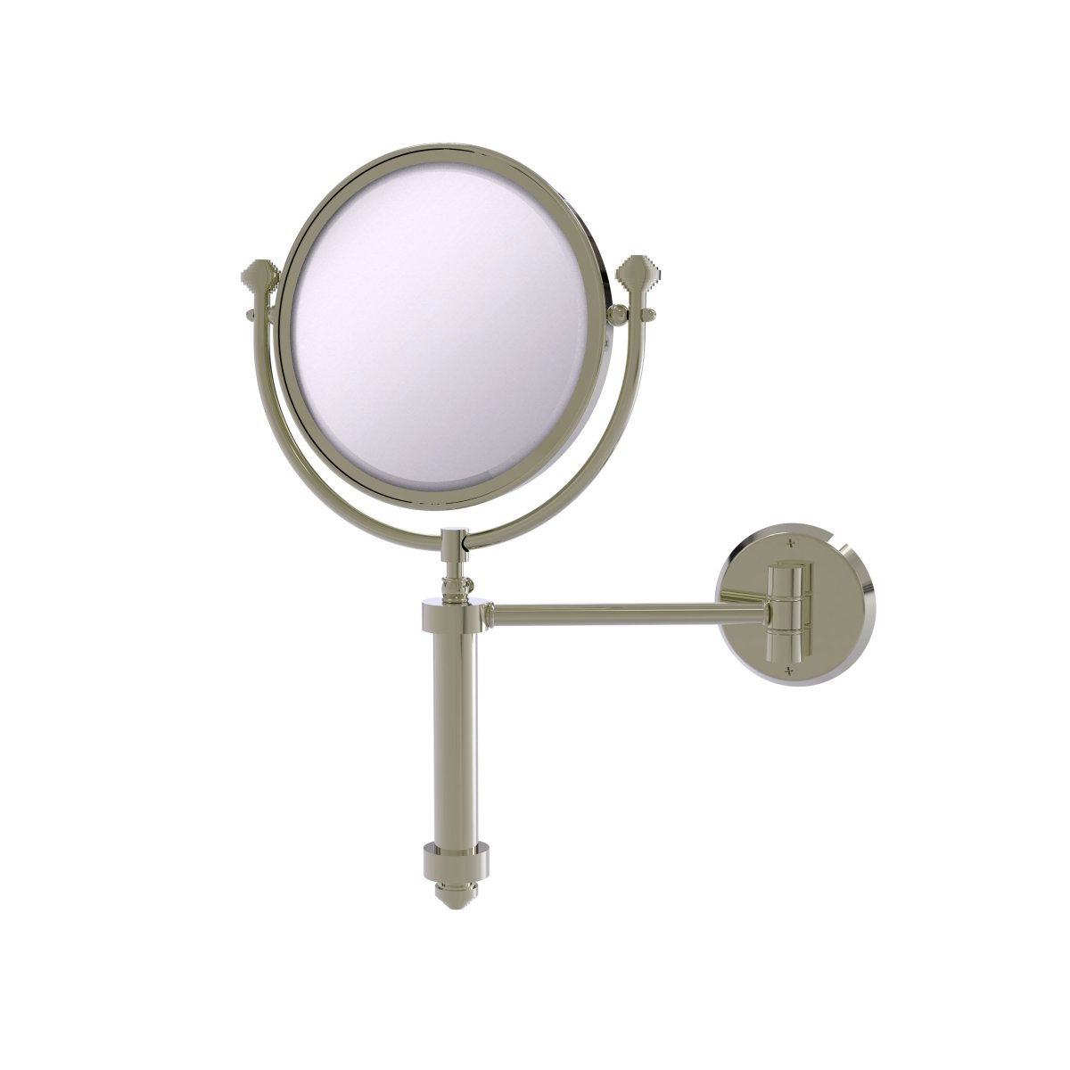 SB-4-2X-PNI 8 in. dia. Southbeach Collection Wall Mounted Make-Up Mirror with 2X Magnification, Polished Nickel -  Allied Brass, SB-4/2X-PNI