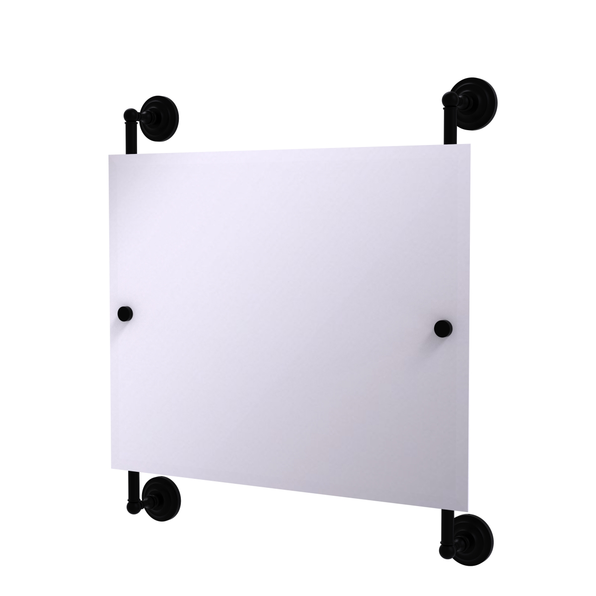 Picture of Allied Brass PQN-27-93-BKM Prestige Que New Landscape Rectangular Frameless Rail Mounted Mirror, Matte Black