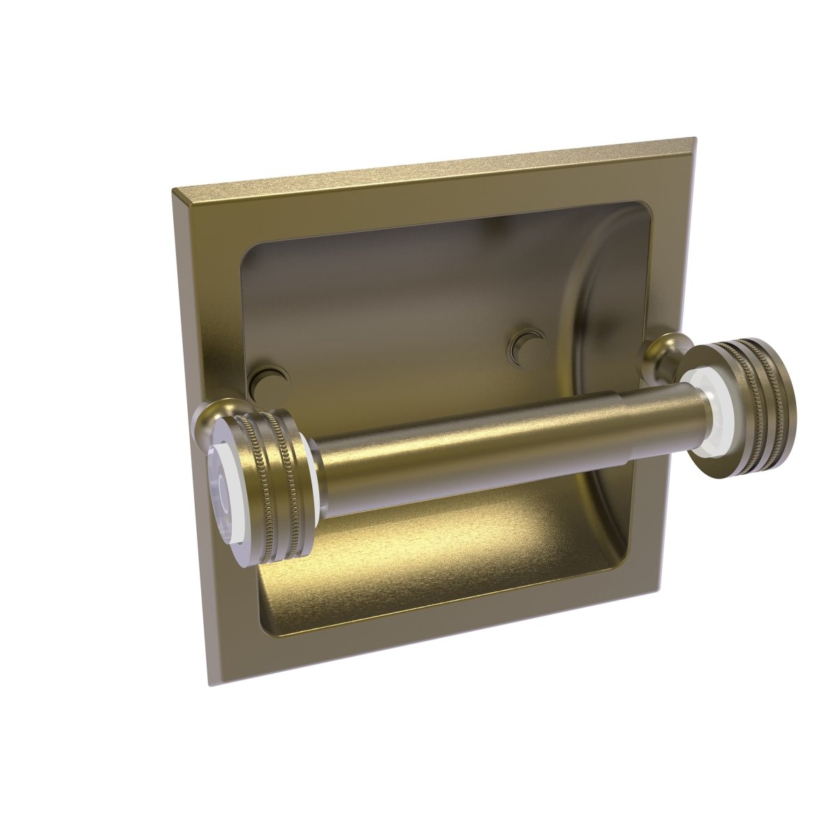Picture of Allied Brass PG-24CD-ABR Pacific Grove Collection Recessed Toilet Paper Holder with Dotted Accents, Antique Brass