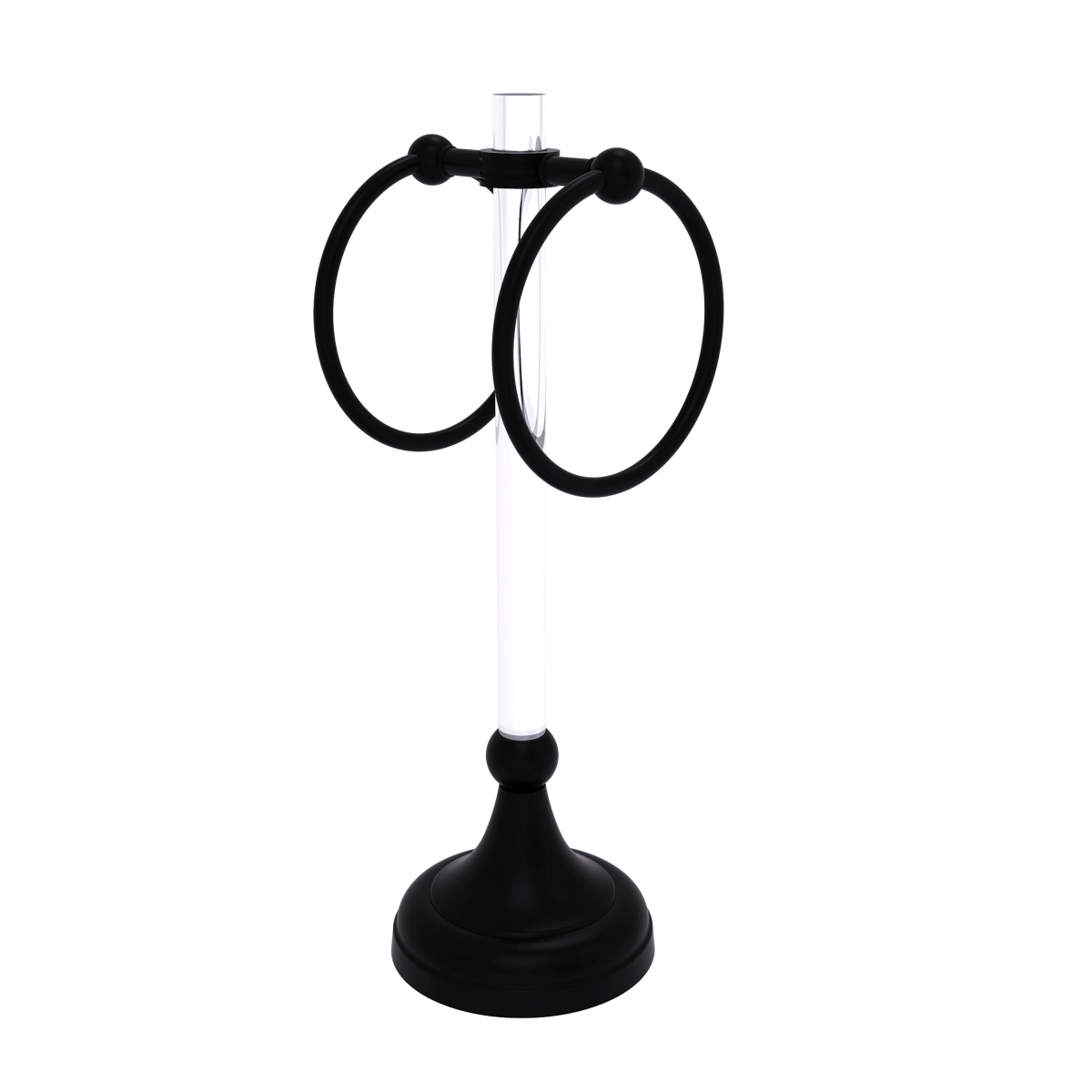 Picture of Allied Brass PG-TRSD-10-BKM Pacific Grove Collection 2 Ring Vanity Top Guest Towel Ring with Dotted Accents&#44; Matte Black