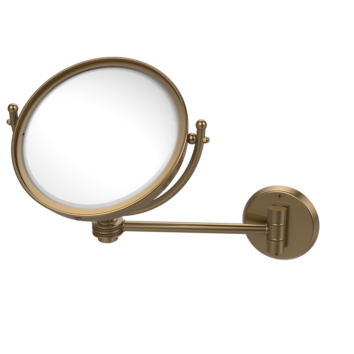 WM-5D-3X-BBR 8 in. Dotted Style Wall Mounted Make-Up Mirror 3X Magnification, Brushed Bronze -  Allied Brass, WM-5D/3X-BBR