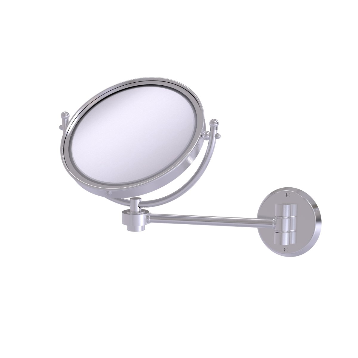 WM-5-5X-SCH 8 in. Wall Mounted Make-Up Mirror 5X Magnification, Satin Chrome - 10 x 8 x 11 in -  Allied Brass, WM-5/5X-SCH