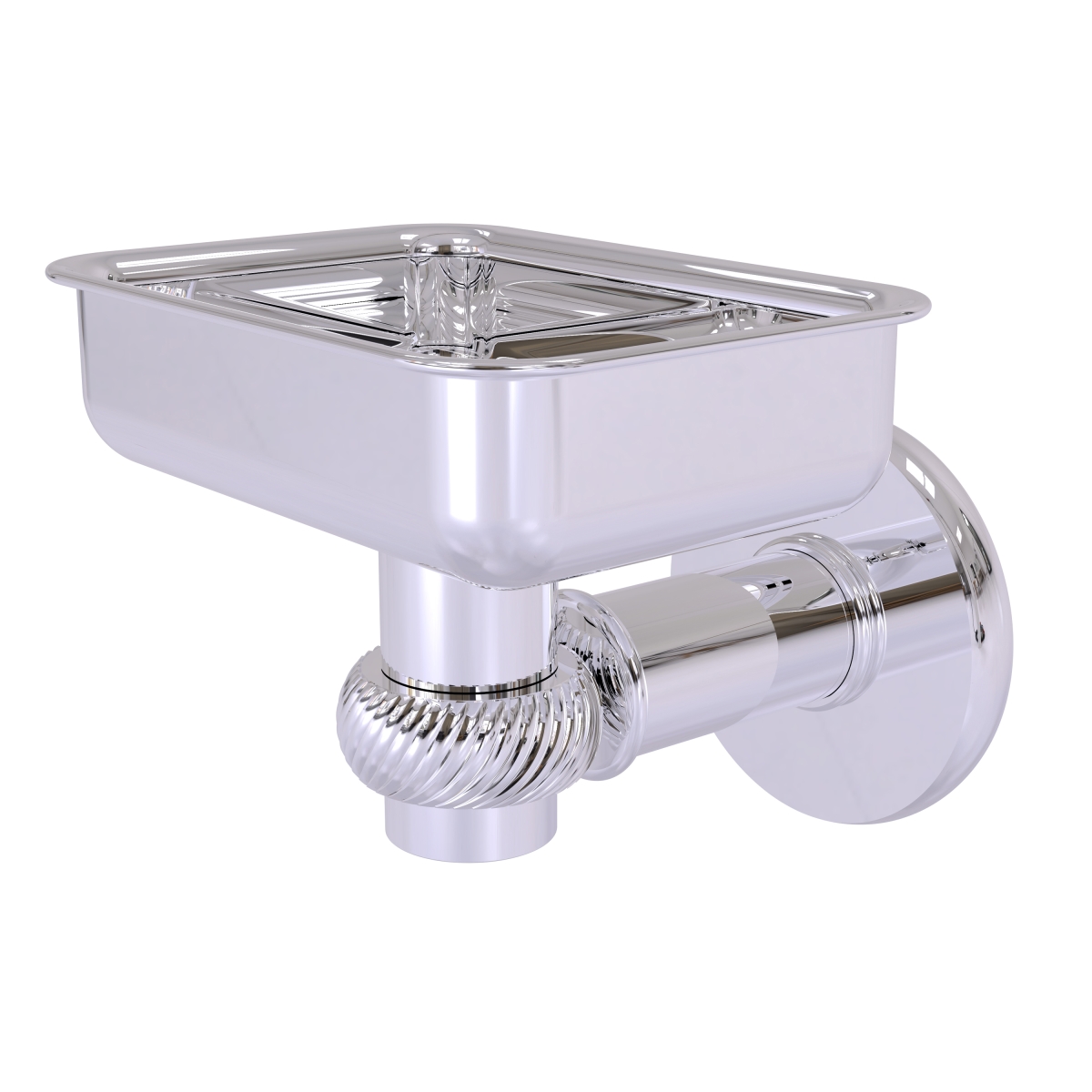 Picture of Allied Brass 2032T-PC Continental Collection Wall Mounted Soap Dish Holder with Twist Accents, Polished Chrome