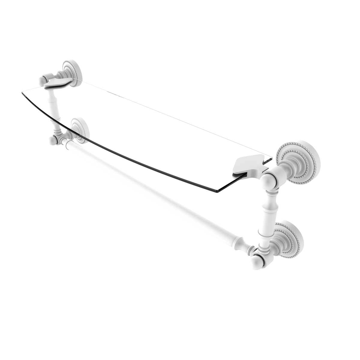 Picture of Allied Brass DT-33TB-18-WHM 18 in. Dottingham Glass Vanity Shelf with Integrated Towel Bar&#44; Matte White