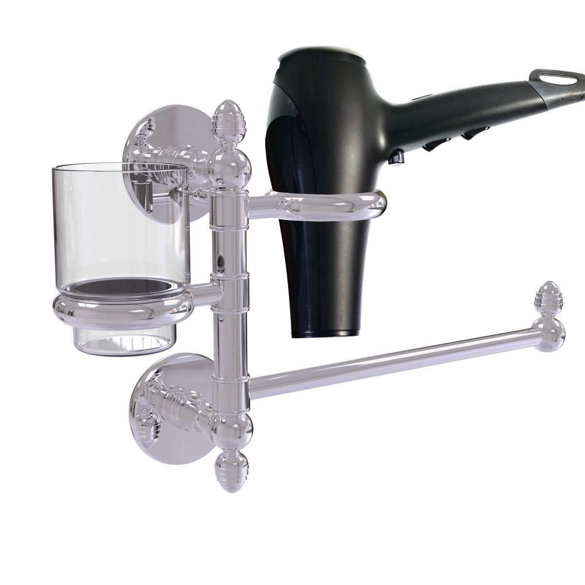 Picture of Allied Brass P1000-GTBD-1-PC Prestige Skyline Collection Hair Dryer Holder & Organizer&#44; Polished Chrome