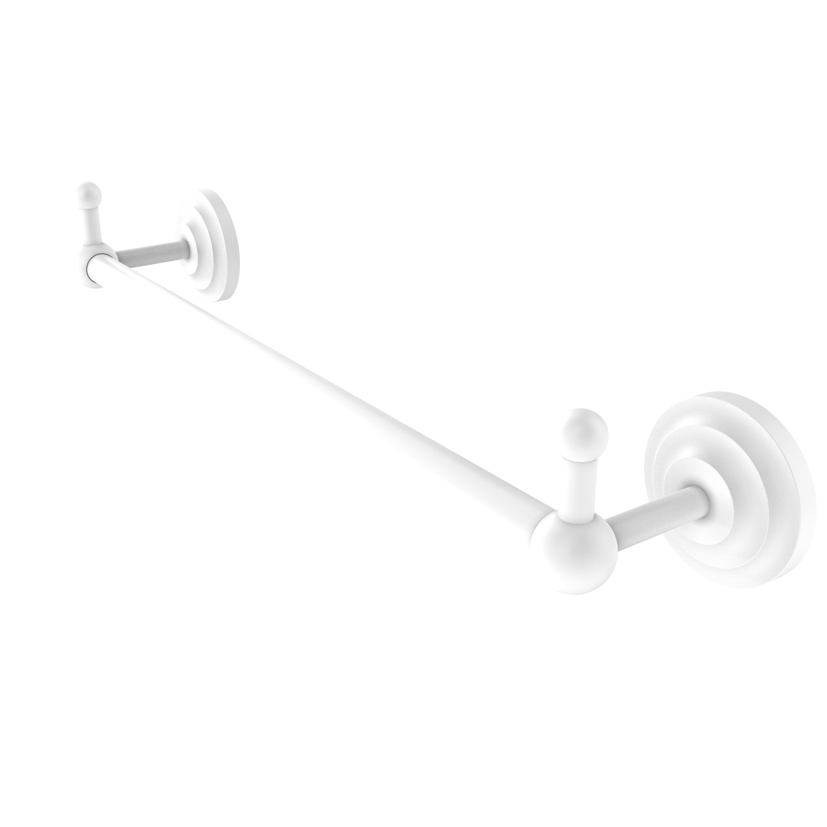 Picture of Allied Brass PQN-41-18-PEG-WHM 18 in. Prestige Que First Collection Towel Bar with Integrated Hooks, Matte White - 3.3 x 3.8 x 20.25 in.