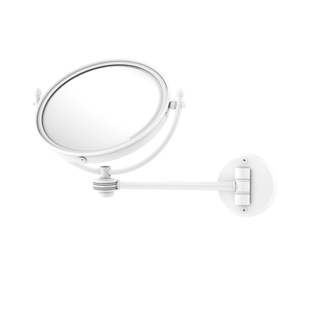 WM-5D-5X-WHM 8 in. Wall Mounted Make-Up Mirror 5X Magnification, Matte White - 10 x 8 x 11 in -  Allied Brass, WM-5D/5X-WHM