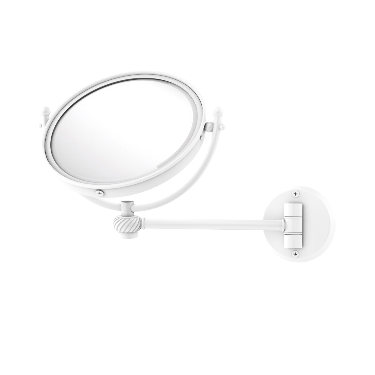 WM-5T-4X-WHM 8 in. Wall Mounted Make-Up Mirror 4X Magnification, Matte White - 10 x 8 x 11 in -  Allied Brass, WM-5T/4X-WHM