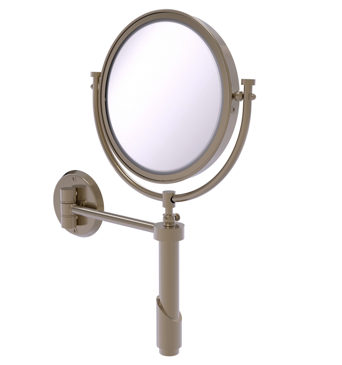 TRM-8-2X-PEW 8 in. dia. Tribecca Collection Wall Mounted Make-Up Mirror with 2X Magnification, Antique Pewter -  Allied Brass, TRM-8/2X-PEW