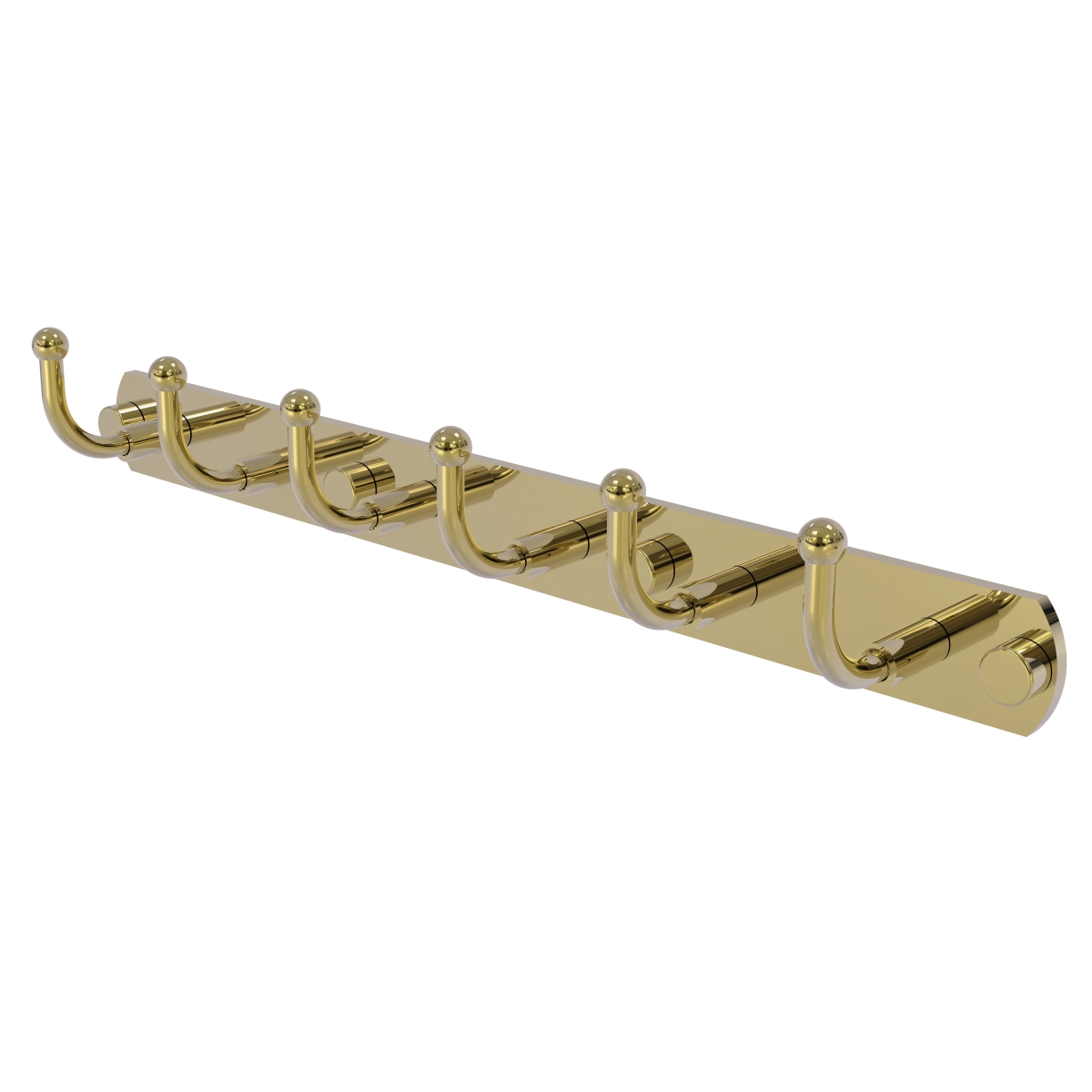 Picture of Allied Brass 1020-6-UNL Skyline Collection 6 Position Tie & Belt Rack, Unlacquered Brass