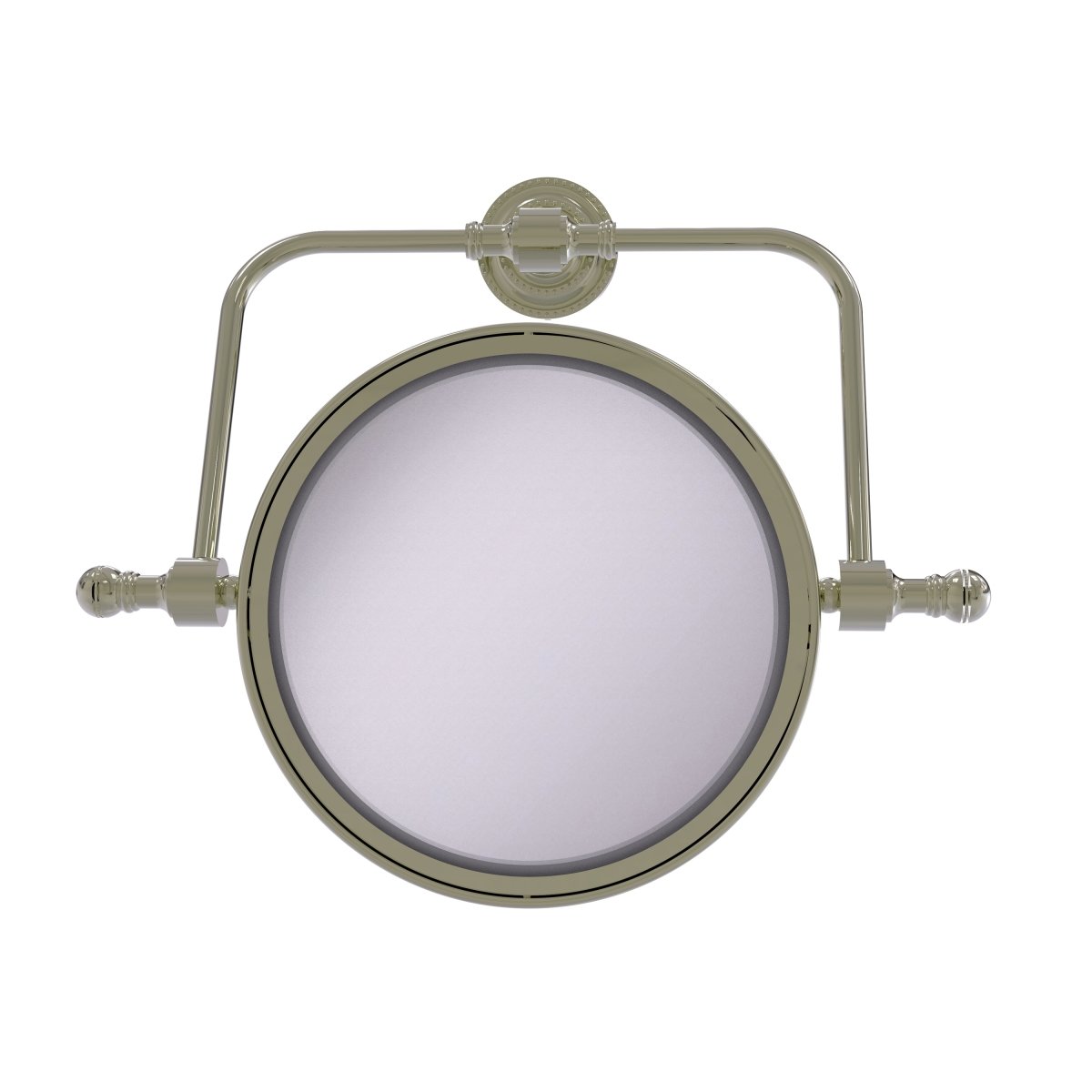 RDM-4-2X-PNI 8 in. dia. Retro Dot Collection Wall Mounted Swivel Make-Up Mirror with 2X Magnification, Polished Nickel -  Allied Brass, RDM-4/2X-PNI