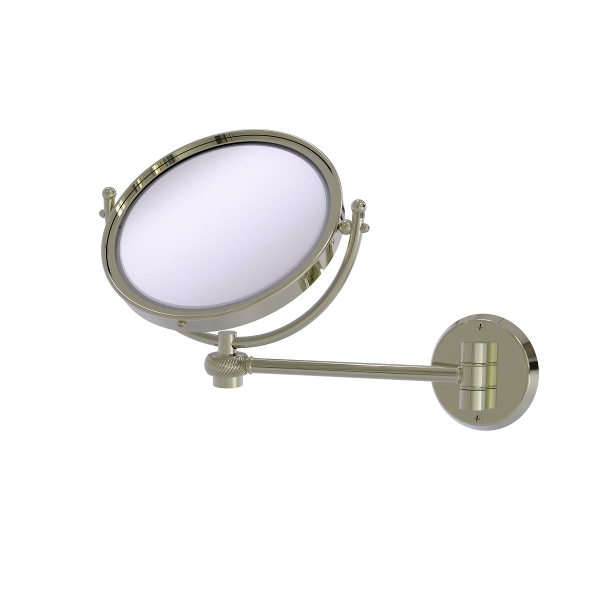 WM-5T-3X-PNI 8 in. Wall Mounted Make-Up Mirror 3X Magnification, Polished Nickel - 10 x 8 x 11 in -  Allied Brass, WM-5T/3X-PNI