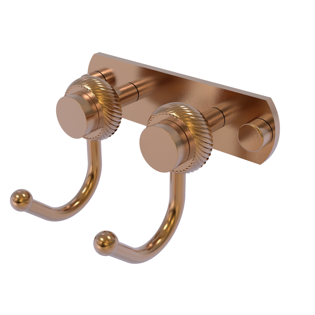 Picture of Allied Brass 920T-2-BBR Mercury Collection 2 Position Multi Hook with Twisted Accent, Brushed Bronze