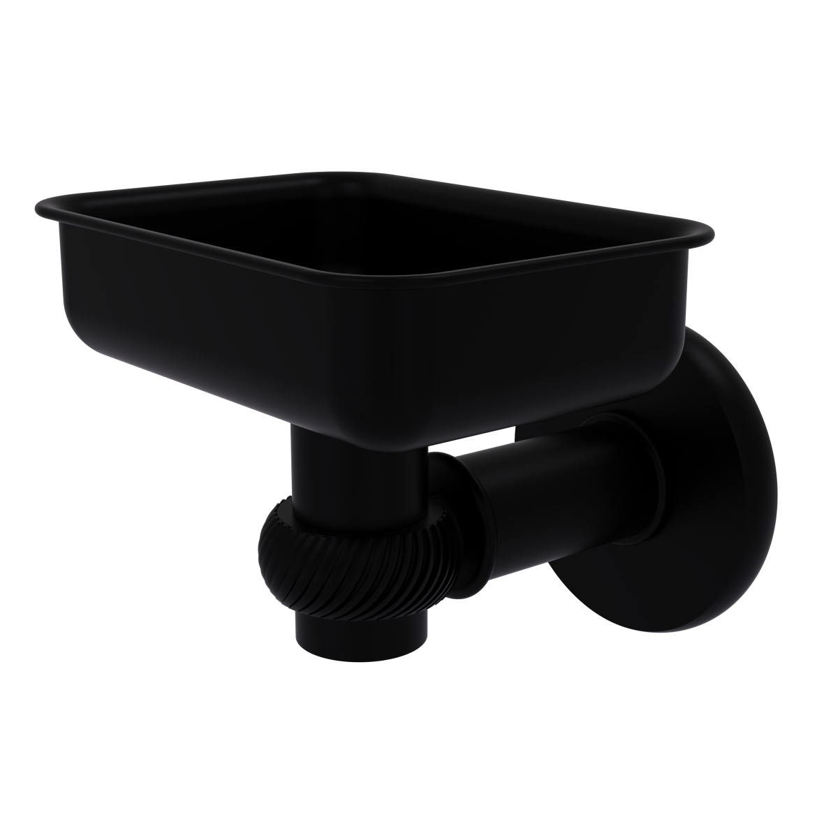 Picture of Allied Brass 2032T-BKM Continental Collection Wall Mounted Soap Dish Holder with Twist Accents, Matte Black