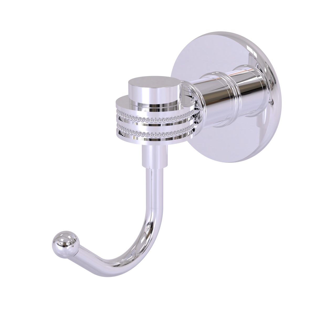 Picture of Allied Brass 2020D-PC Continental Collection Robe Hook with Dotted Accents, Polished Chrome