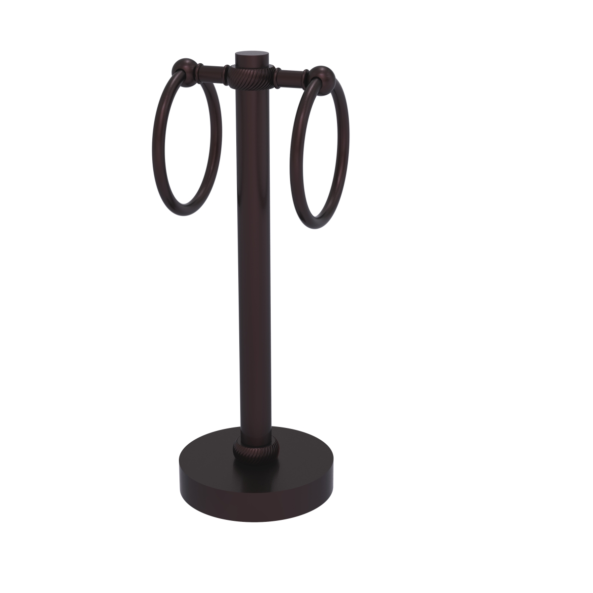 Picture of Allied Brass 953T-ABZ Vanity Top 2 Towel Ring Guest Towel Holder with Twisted Accents&#44; Antique Bronze