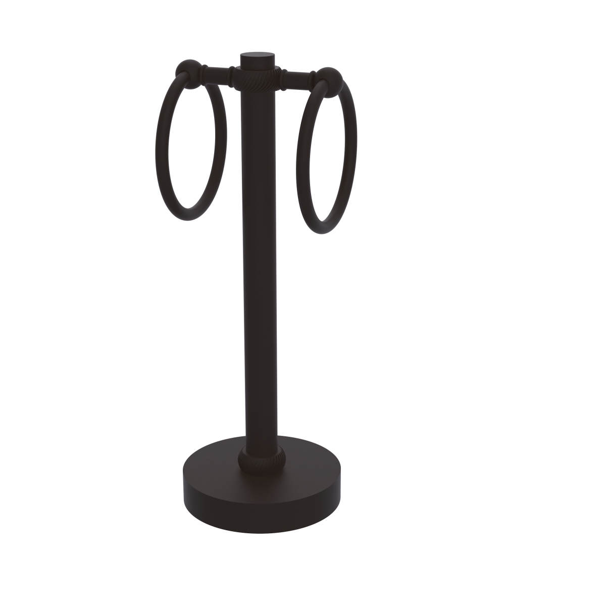 Picture of Allied Brass 953T-ORB Vanity Top 2 Towel Ring Guest Towel Holder with Twisted Accents&#44; Oil Rubbed Bronze
