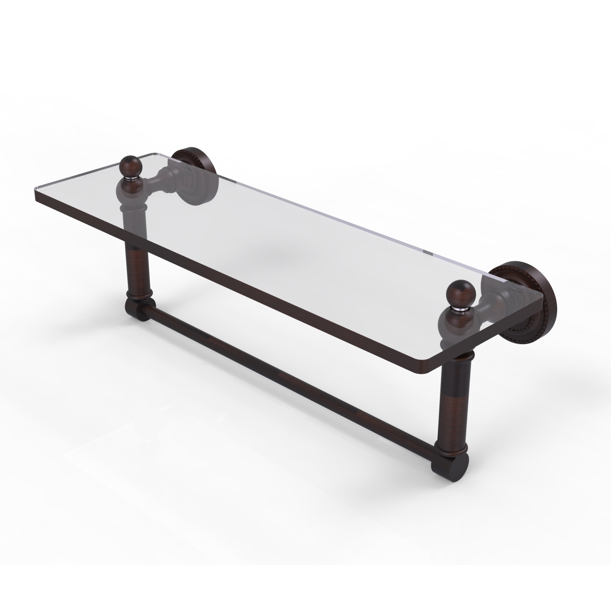 Picture of Allied Brass DT-1TB-16-VB 16 in. Dottingham Glass Vanity Shelf with Integrated Towel Bar, Venetian Bronze