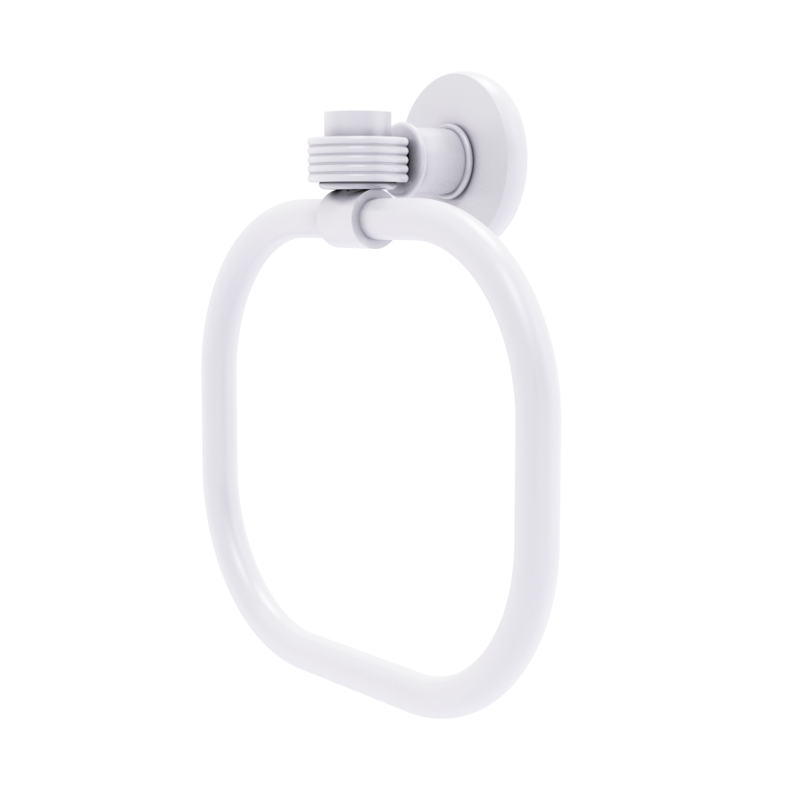 Picture of Allied Brass 2016G-WHM Continental Collection Towel Ring with Groovy Accents, Matte White