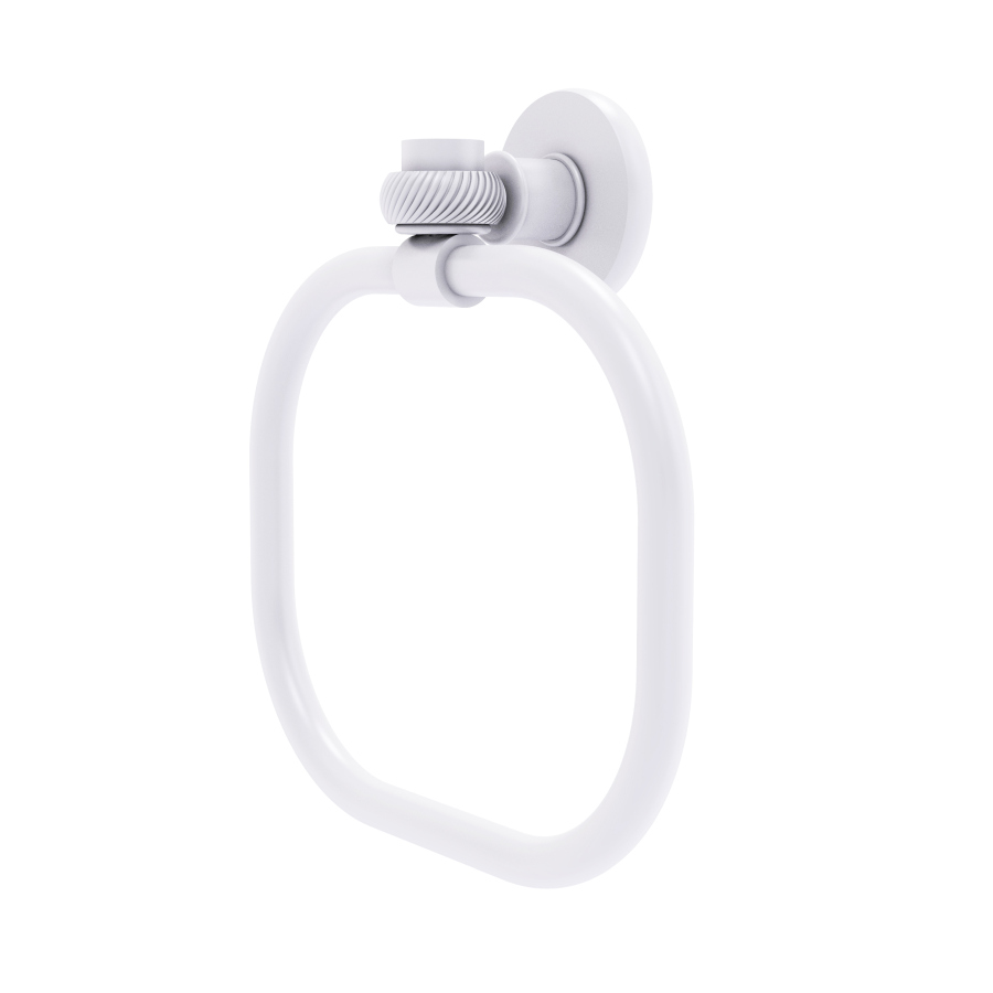 Picture of Allied Brass 2016T-WHM Continental Collection Towel Ring with Twist Accents, Matte White