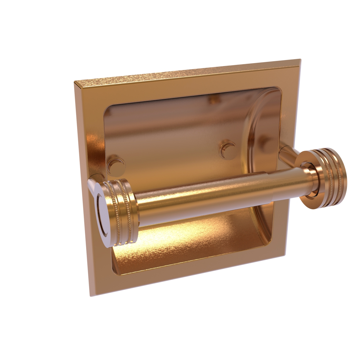 Picture of Allied Brass 2024-CD-BBR Continental Collection Recessed Toilet Tissue Holder with Dotted Accents, Brushed Bronze