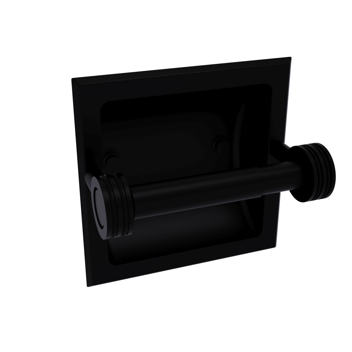 Picture of Allied Brass 2024-CD-BKM Continental Collection Recessed Toilet Tissue Holder with Dotted Accents, Matte Black