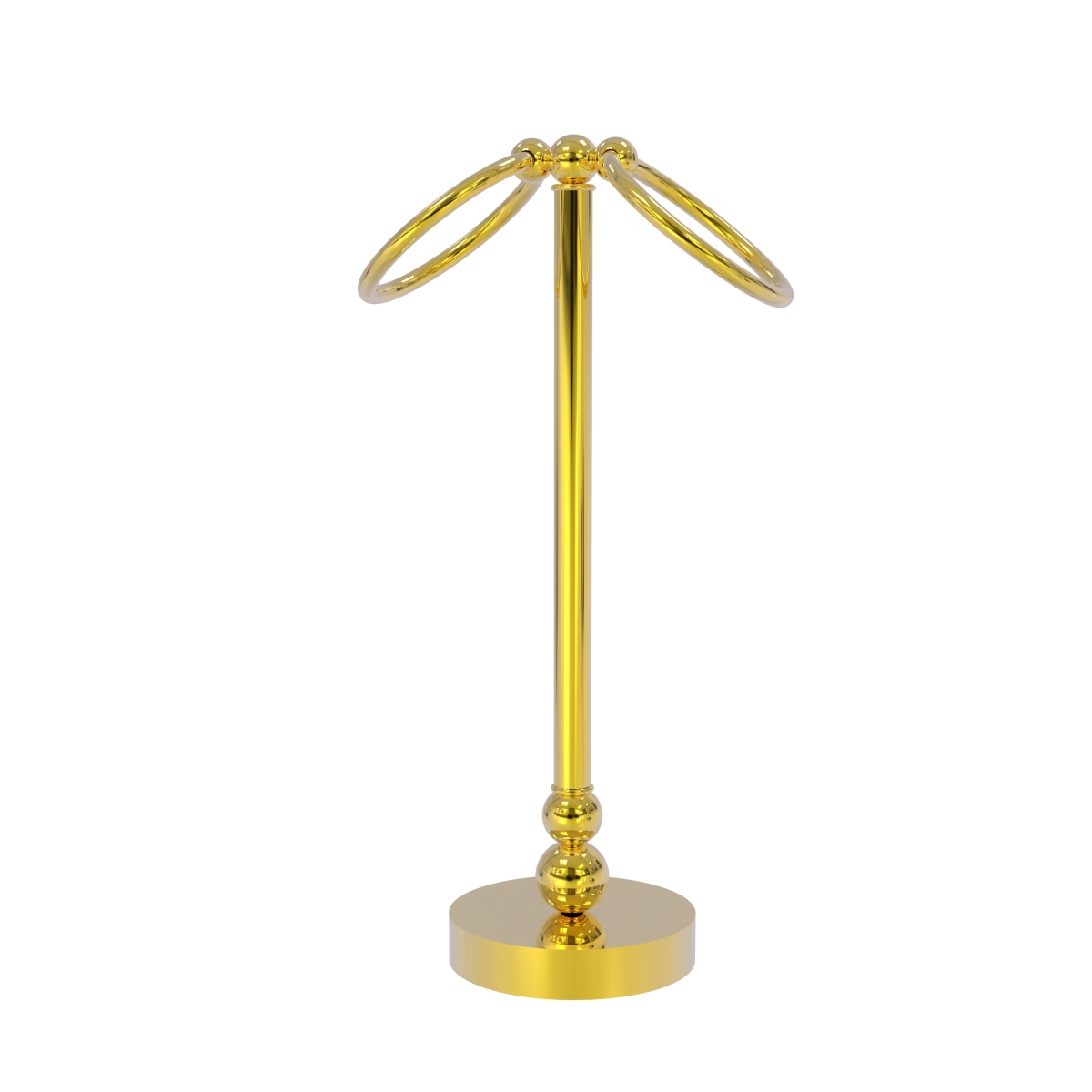 Picture of Allied Brass BL-53-UNL Vanity Top 2 Towel Ring Guest Towel Holder&#44; Unlacquered Brass