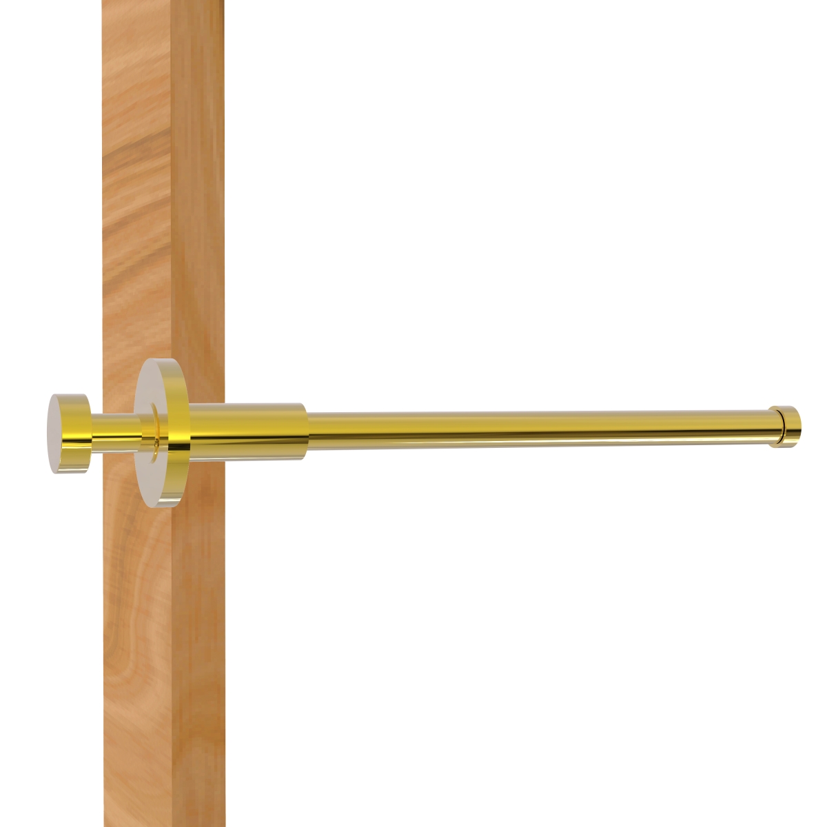 Picture of Allied Brass FR-23-UNL Fresno Collection Retractable Pullout Garment Rod, Unlacquered Brass