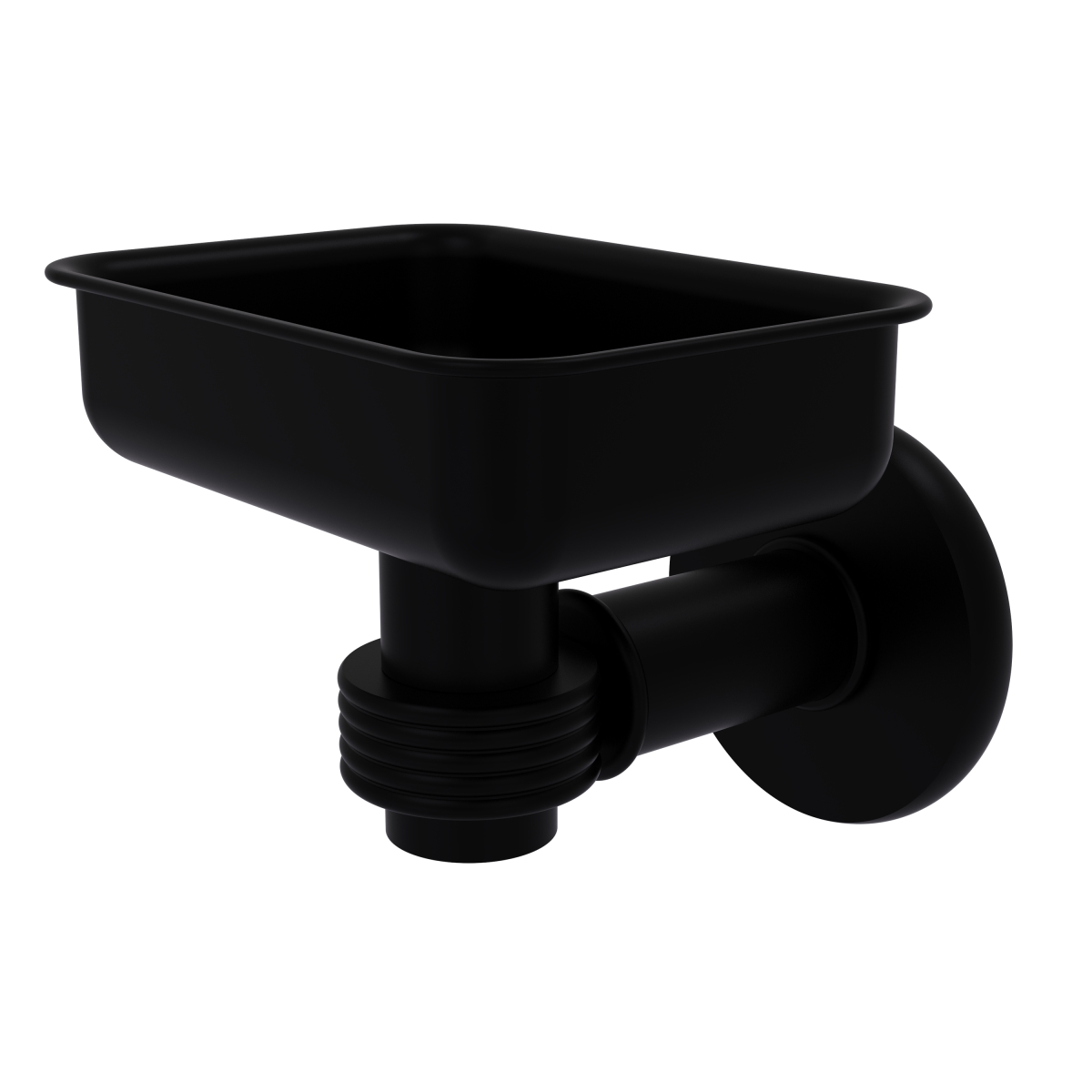 Picture of Allied Brass 2032G-BKM Continental Collection Wall Mounted Soap Dish Holder with Groovy Accents&#44; Matte Black
