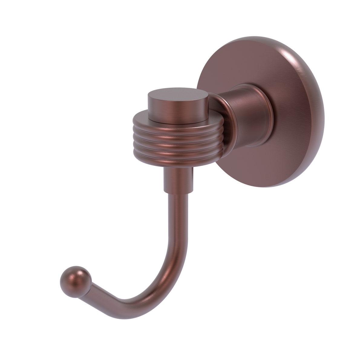 Picture of Allied Brass 2020G-CA Continental Collection Robe Hook with Groovy Accents, Antique Copper