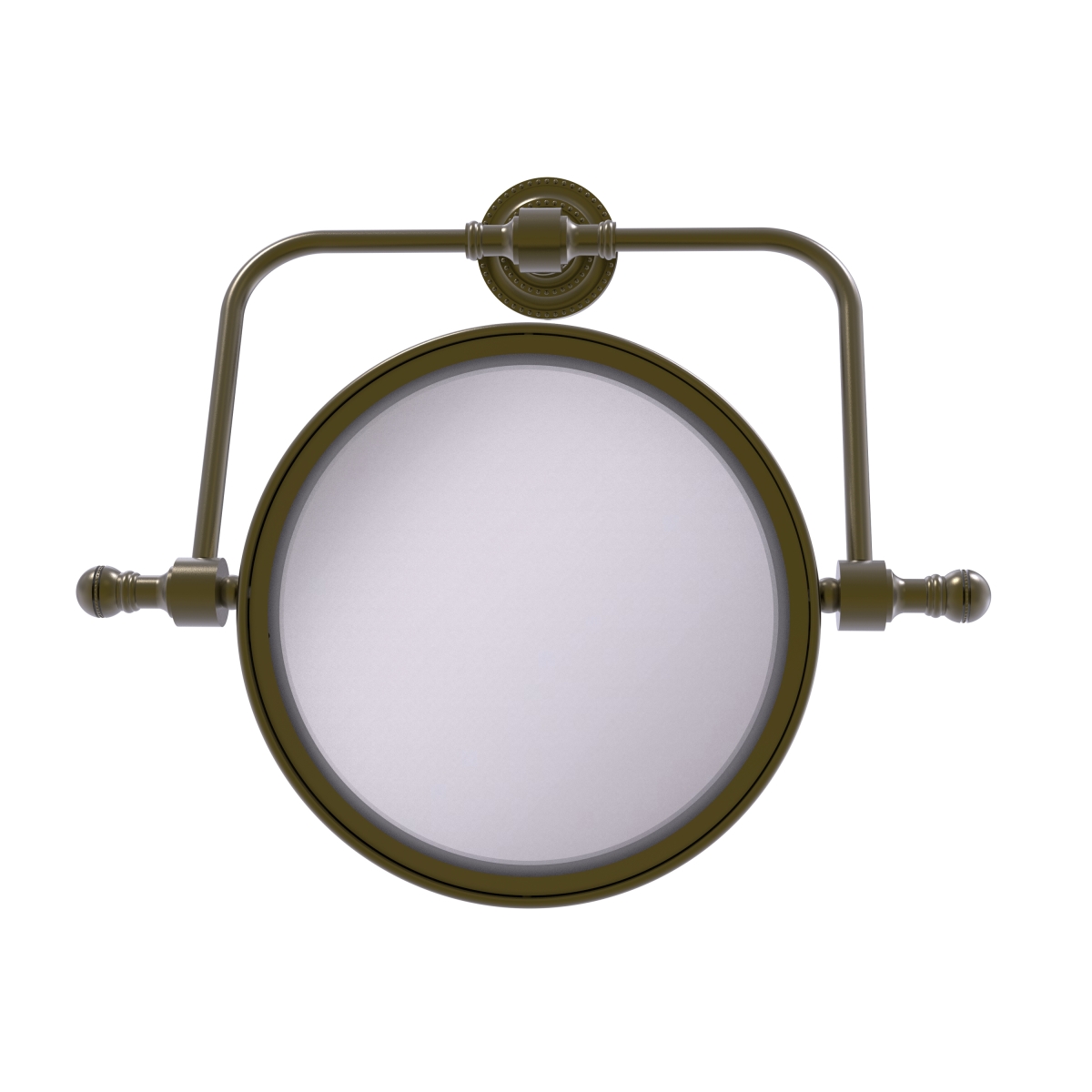 RDM-4-5X-ABR 8 in. dia. Retro Dot Collection Wall Mounted Swivel Make-Up Mirror with 5X Magnification, Antique Brass -  Allied Brass, RDM-4/5X-ABR