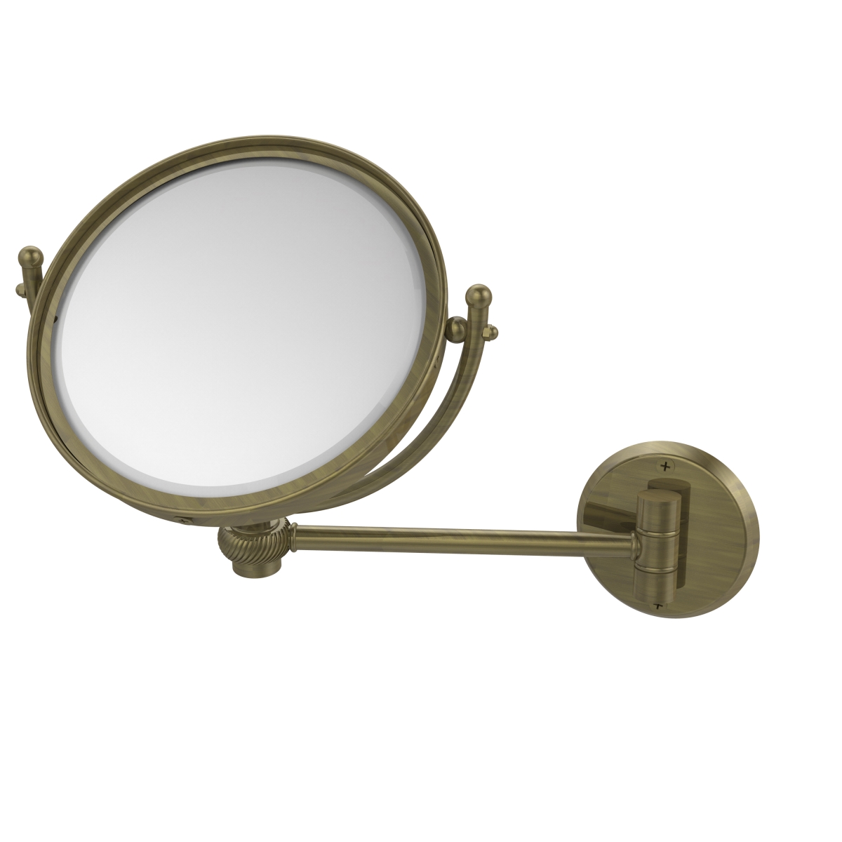 WM-5T-4X-ABR 8 in. Wall Mounted Make-Up Mirror 4X Magnification, Antique Brass - 10 x 8 x 11 in -  Allied Brass, WM-5T/4X-ABR
