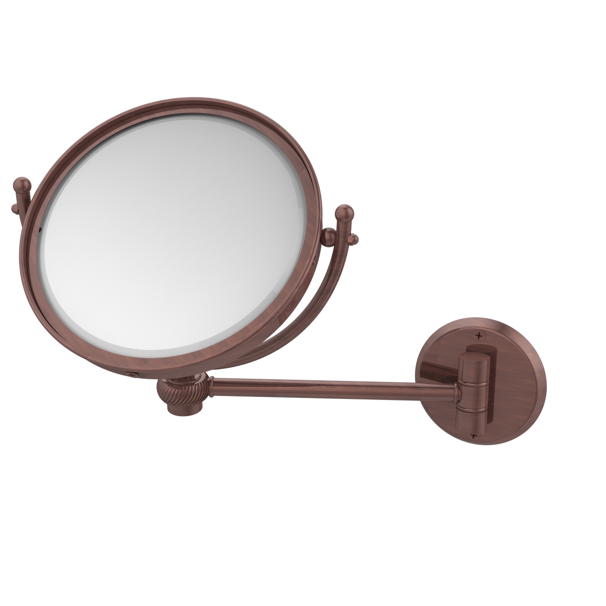 WM-5T-4X-CA 8 in. Wall Mounted Make-Up Mirror 4X Magnification, Antique Copper - 10 x 8 x 11 in -  Allied Brass, WM-5T/4X-CA