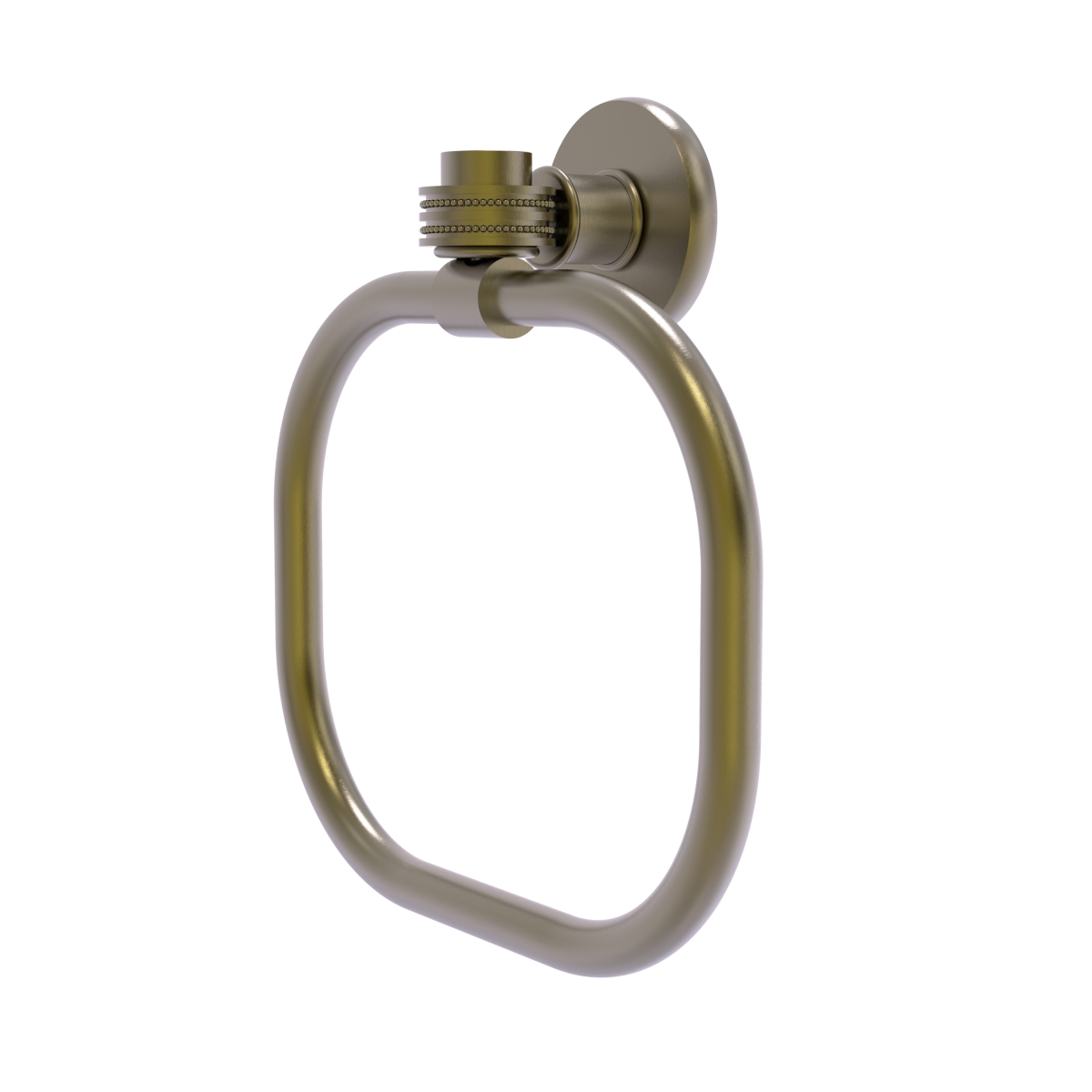 Picture of Allied Brass 2016D-ABR Continental Collection Towel Ring with Dotted Accents, Antique Brass