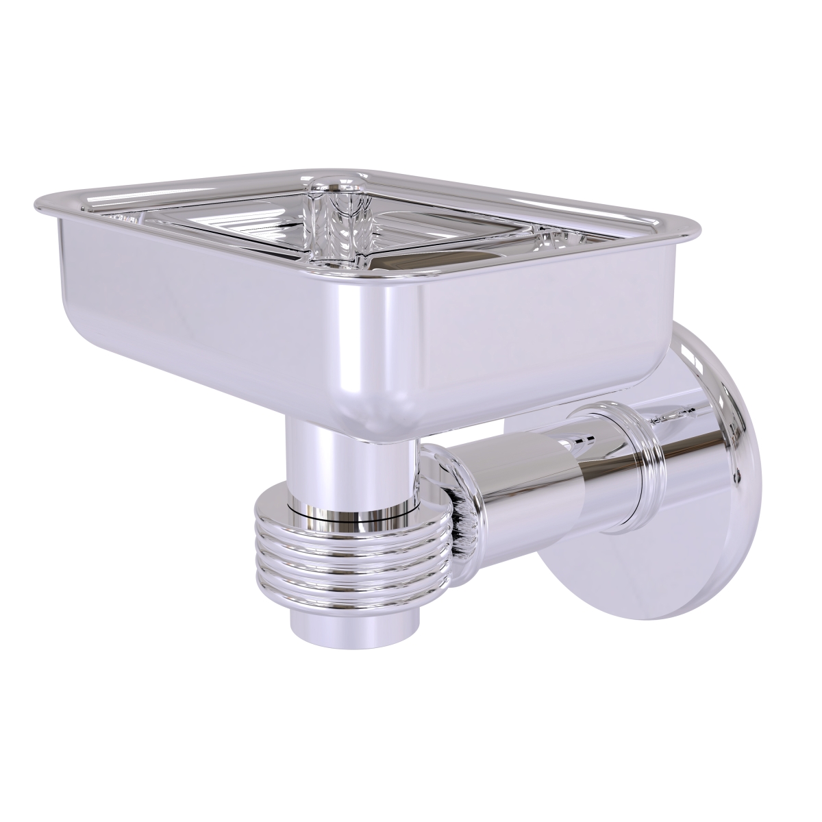 Picture of Allied Brass 2032G-PC Continental Collection Wall Mounted Soap Dish Holder with Groovy Accents&#44; Polished Chrome