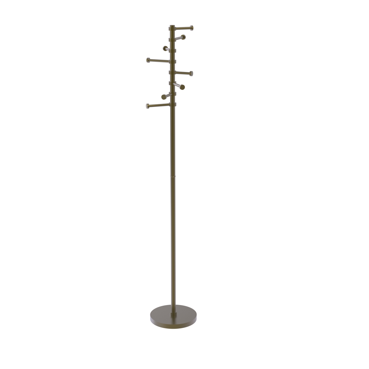 Picture of Allied Brass CS-1-ABR Free Standing Coat Rack with Six Pivoting Pegs, Antique Brass
