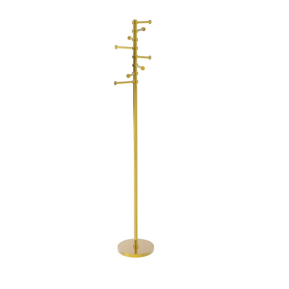 Picture of Allied Brass CS-1-PB Free Standing Coat Rack with Six Pivoting Pegs, Polished Brass
