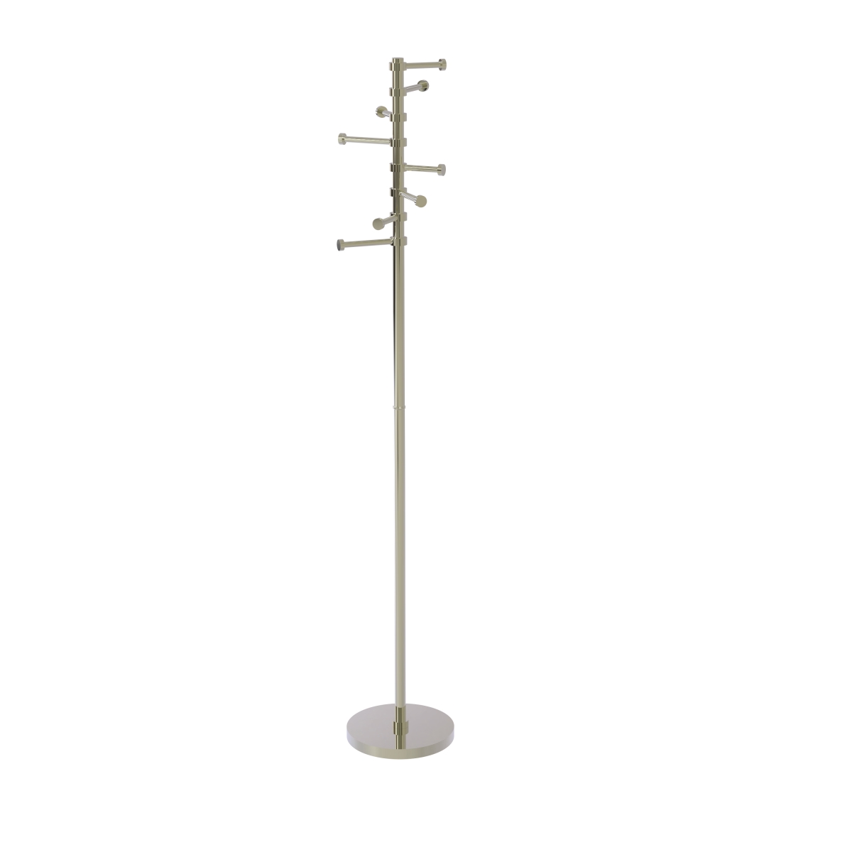 Picture of Allied Brass CS-1-PNI Free Standing Coat Rack with Six Pivoting Pegs, Polished Nickel