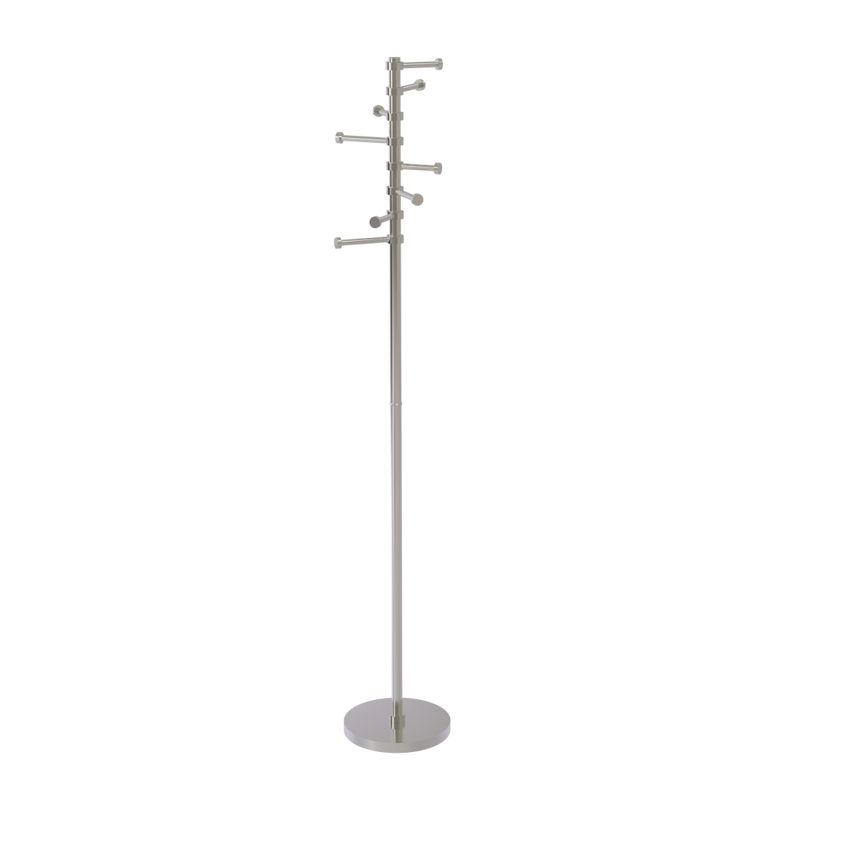 Picture of Allied Brass CS-1-SN Free Standing Coat Rack with Six Pivoting Pegs&#44; Satin Nickel