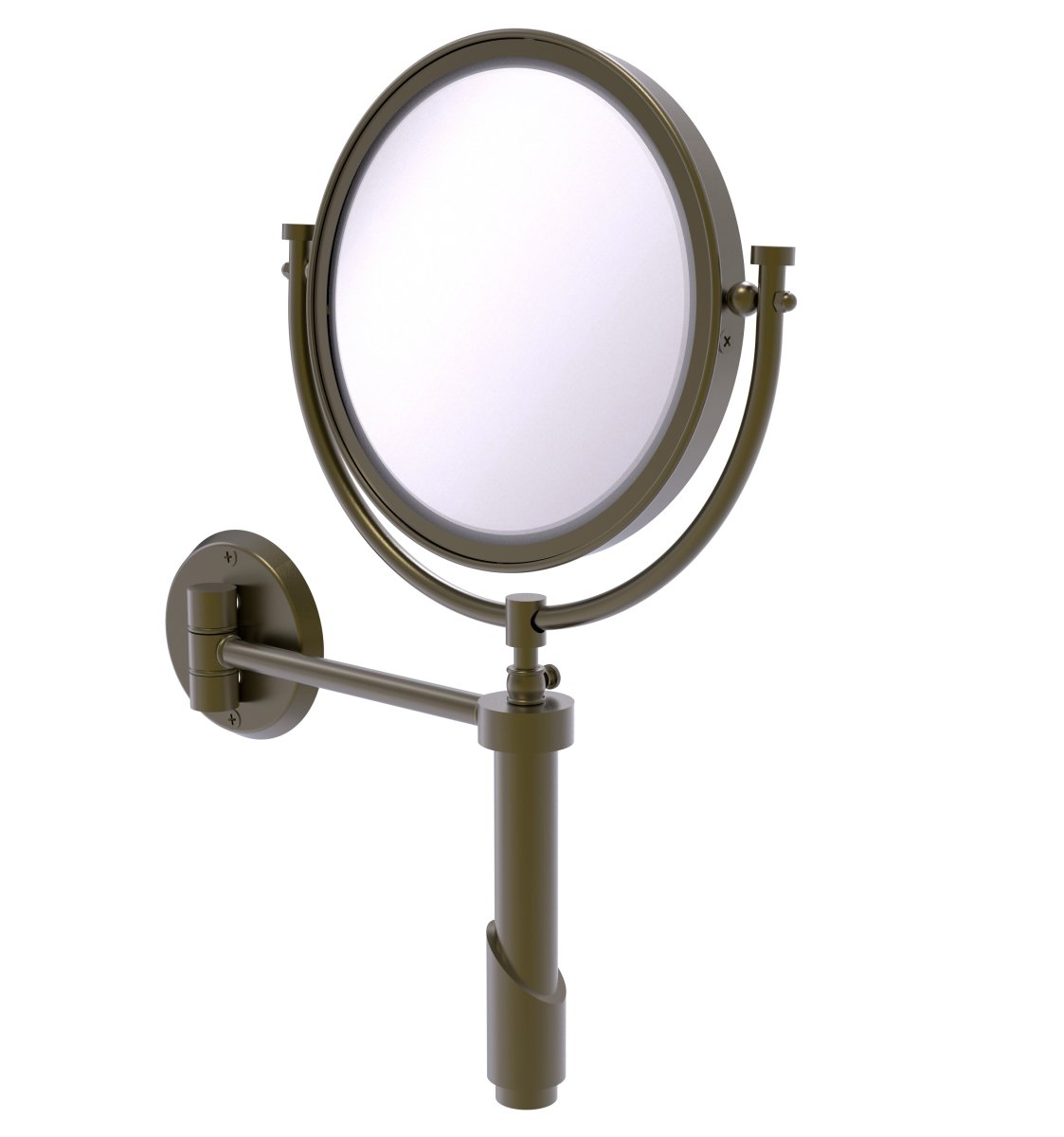 TRM-8-5X-ABR 8 in. dia. Tribecca Collection Wall Mounted Make-Up Mirror with 5X Magnification, Antique Brass -  Allied Brass, TRM-8/5X-ABR