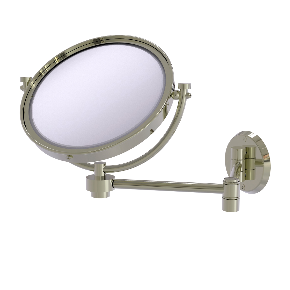 WM-6-5X-PNI 8 in. Wall Mounted Extending Make-Up Mirror 5X Magnification, Polished Nickel -  Allied Brass, WM-6/5X-PNI