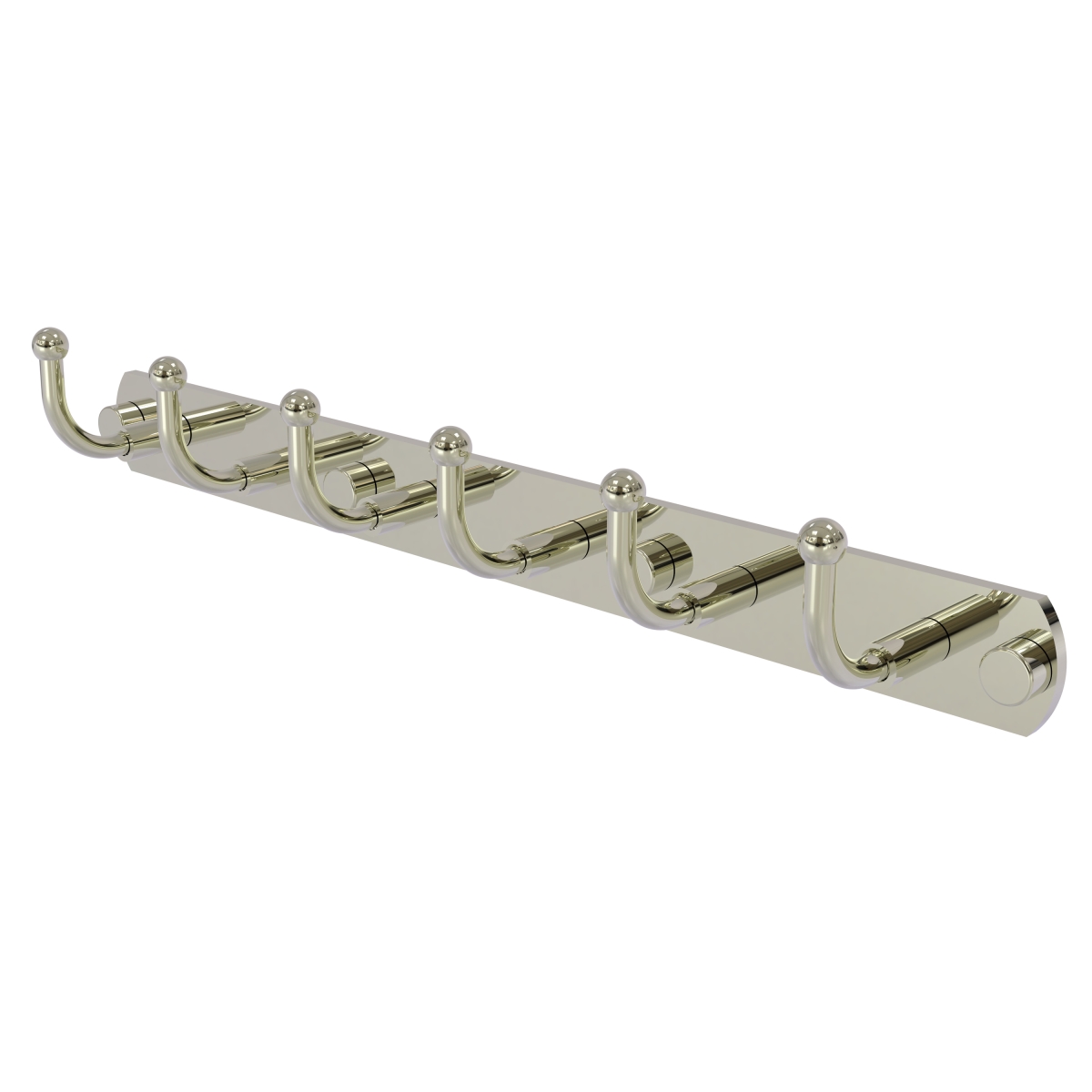 Picture of Allied Brass 1020-6-PNI Skyline Collection 6 Position Tie & Belt Rack&#44; Polished Nickel