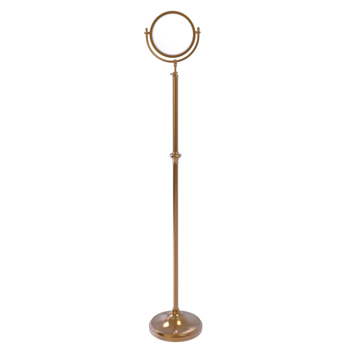 DMF-2-2X-BBR Adjustable Height Floor Standing Make-Up Mirror 8 in. dia. with 2X Magnification, Brushed Bronze -  Allied Brass, DMF-2/2X-BBR